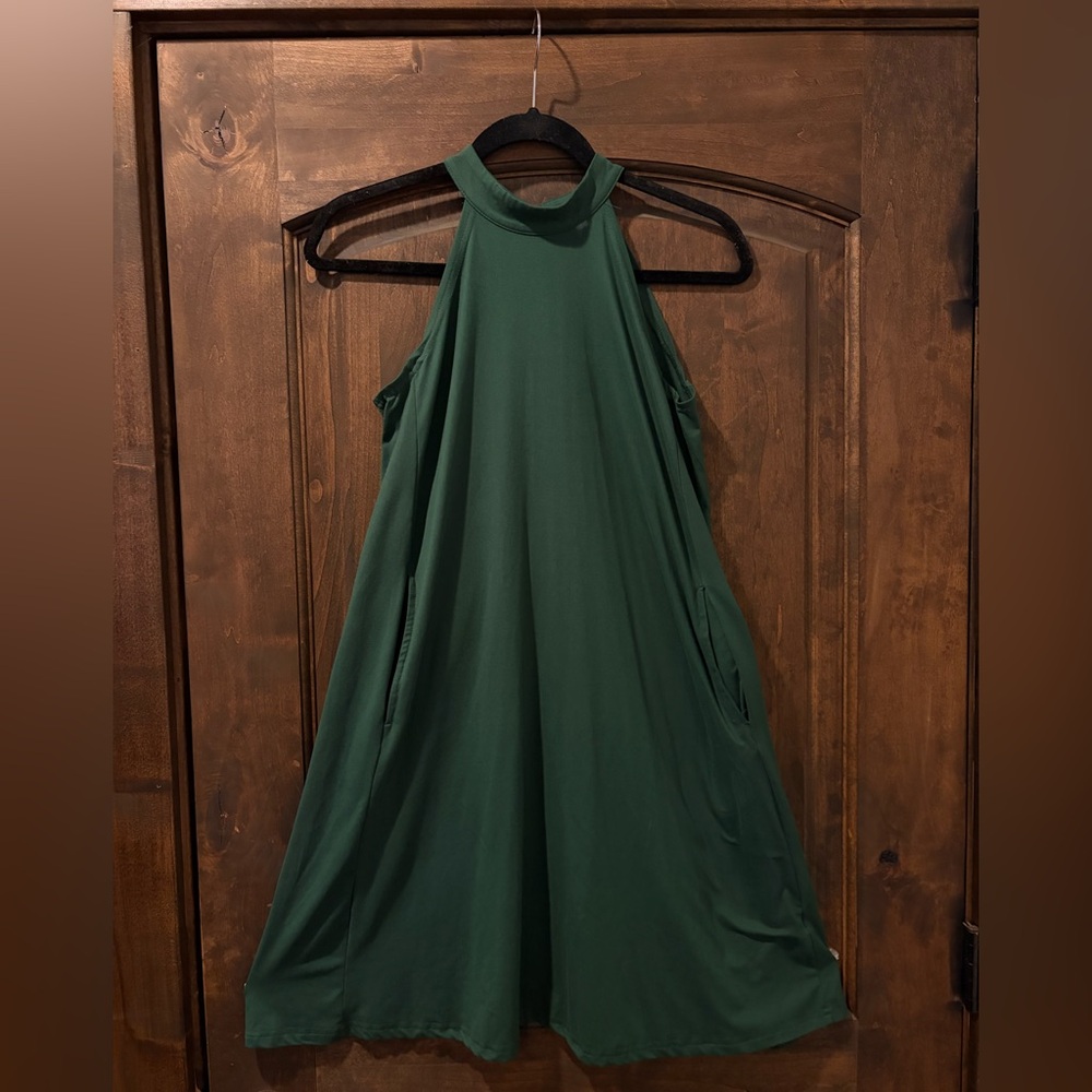 Elegant Green Halter Dress